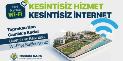 Mersin’de 7 kilometrelik sahil hattında ücretsiz internet dönemi
