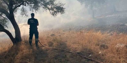 Bodrum-Milas karayolu üzerinde ot yangını