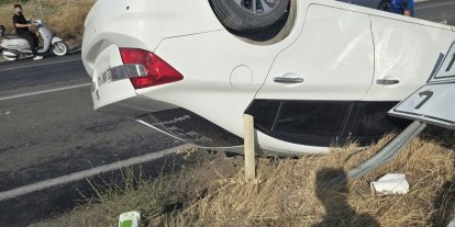 Kontrolden çıkan otomobil takla attı; 1 yaralı