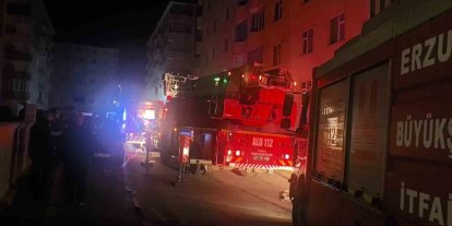Erzurum’da 6 katlı binada korkutan yangın