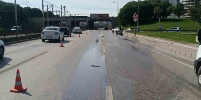 Bursa’da yola dökülen kimyasal madde paniğe sebep oldu, trafik kilitlendi