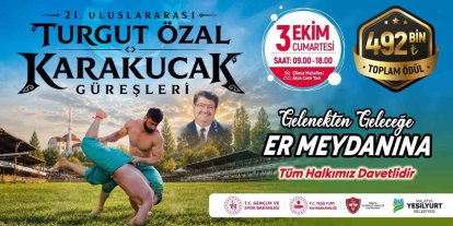 21. Uluslararası Turgut Özal Karakucak Güreşleri 3 ekimde düzenlenecek