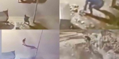 Kavga ettiği şahsa araçla çarpıp çukura uçtu: O anlar kamerada