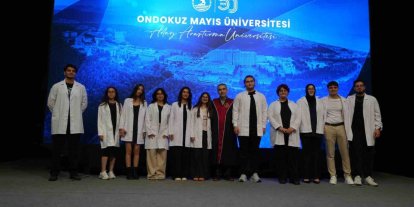 OMÜ Tıp Fakültesinde 250 öğrenci beyaz önlük giydi
