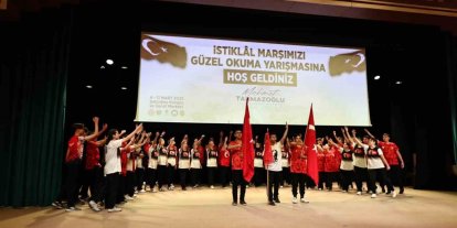 Şahinbeyli öğrenciler İstiklal Marşını en güzel okumak için yarıştı