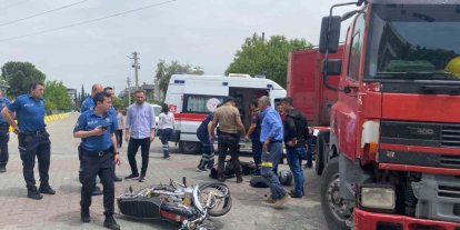 Bozdoğan’da tır ile motosiklet çarpıştı: 1 yaralı