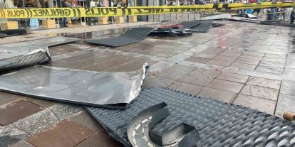 Ankara’da fırtına mağazanın talelasını uçurdu