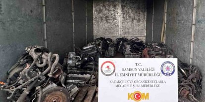 Samsun’da 13 adet gümrük kaçağı lüks araç motoru ele geçirildi