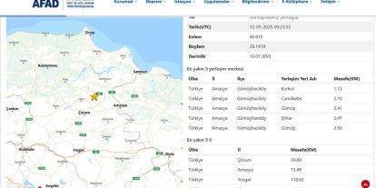 Amasya’da 4.4 büyüklüğünde deprem