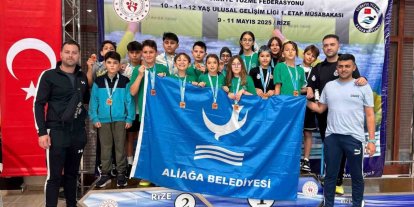 Aliağalı yüzücüler Rize’den 16 madalya ile döndü