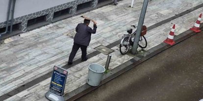 Şehir merkezinde dolu yağışı etkili oldu