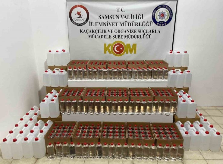 Samsun’da 1 ton etil alkol ele geçirildi