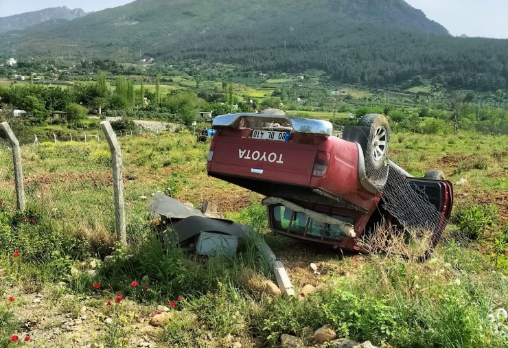 Osmaniye’de pikap takla attı: 1 yaralı