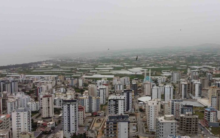 Mersin toz bulutu altında