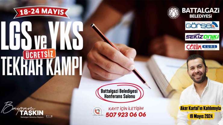 Battalgazi’de gençlere ücretsiz LGS ve YKS kampı