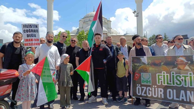 Düzce’de İsrail protestosu