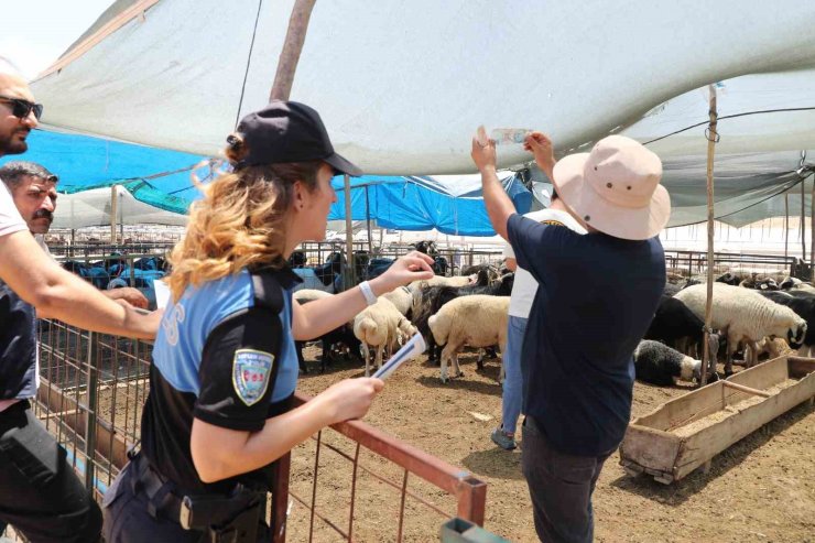 Mersin polisi kurbanlık satış alanlarında vatandaşları uyardı