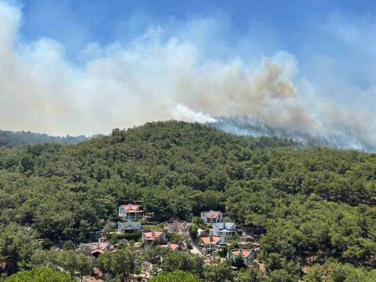 Urla’daki orman yangınında 120 konut tahliye edildi