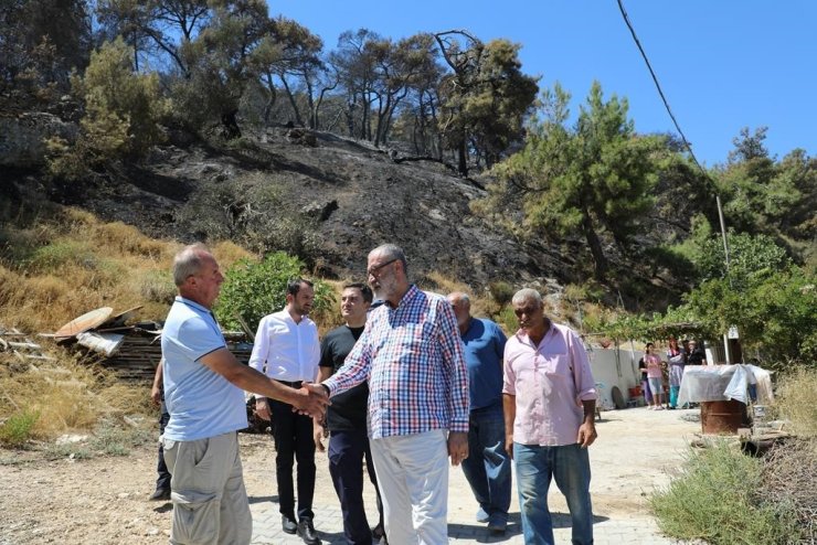 Şehzadeler’den orman yangını çıkan mahallede inceleme