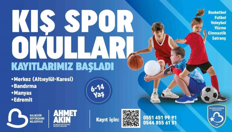 Balıkesir Büyükşehir’nin Kış Spor Okulları’na kayıtlar başladı