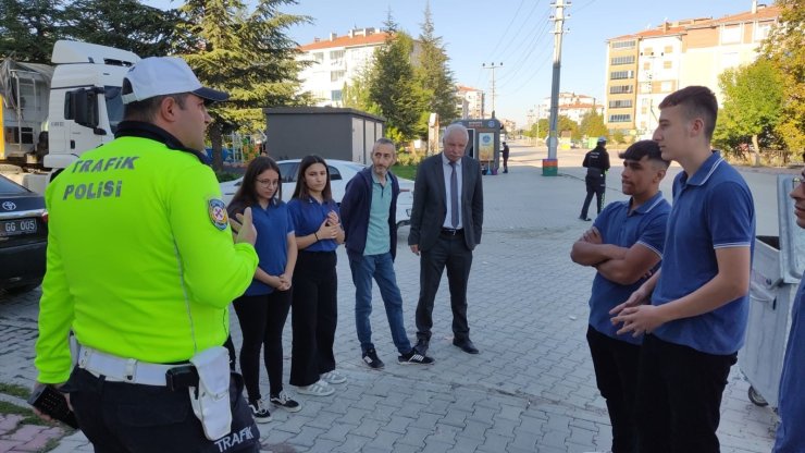 Kulu’da dron destekli yaya geçidi uygulaması yapıldı