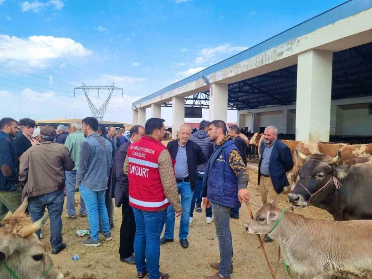 Tarım ekibi çiftçileri canlı hayvan pazarında bilgilendirdi