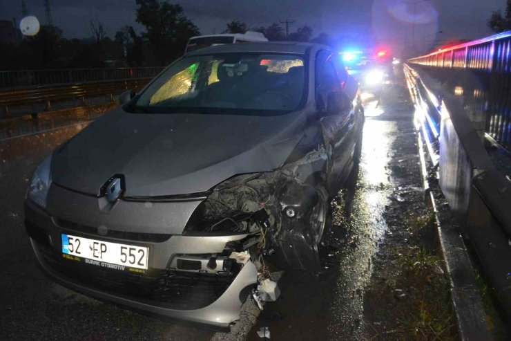 Kediye çarpmamak için bariyerlere çarptı: 2 yaralı