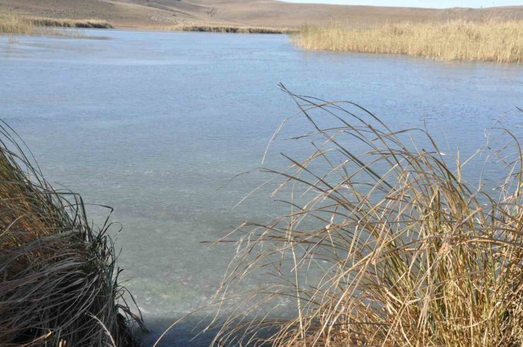 Kars’ta soğuktan Lavaş Gölü dondu