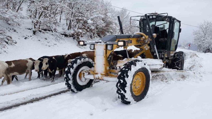 Amasya’da 107 köy yolu kar yağışından ulaşıma kapandı