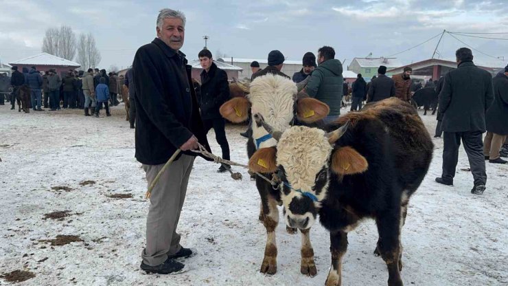 Ağrı Hayvan Pazarı’nda dondurucu soğuk çileye dönüştü