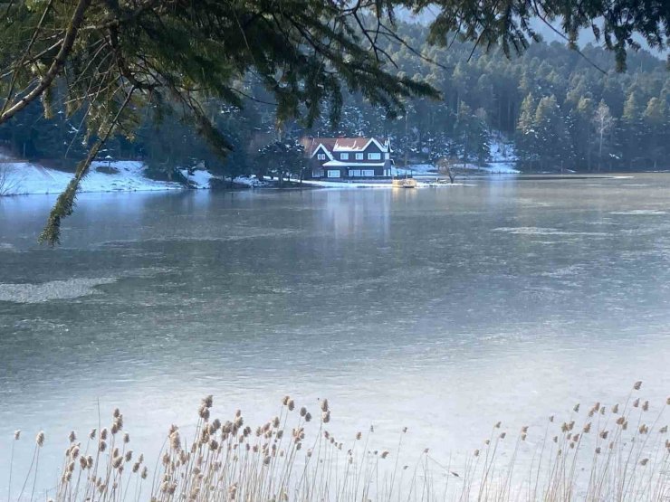 Gölcük Tabiat Parkı buz tuttu