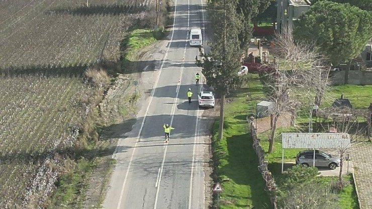 Jandarmadan mikro İHA ile hava destekli trafik denetimi