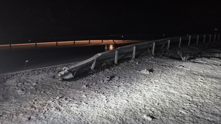 Bartın-Amasra karayolunda kar yağışı başladı