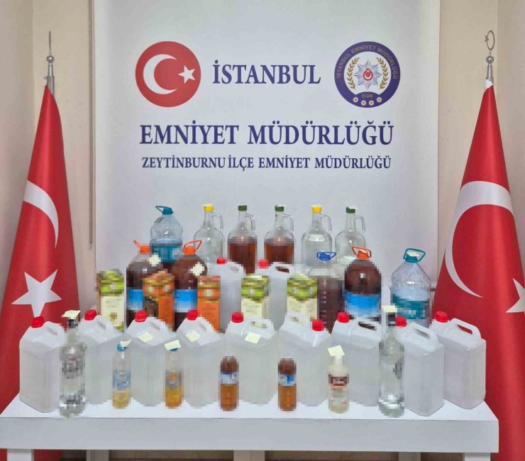 Zeytinburnu’ndaki 2 işyerine baskın: 80 litre sahte alkol ele geçirildi