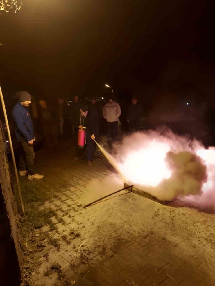 96 dairelik sitede yangın tatbikatı yaptılar