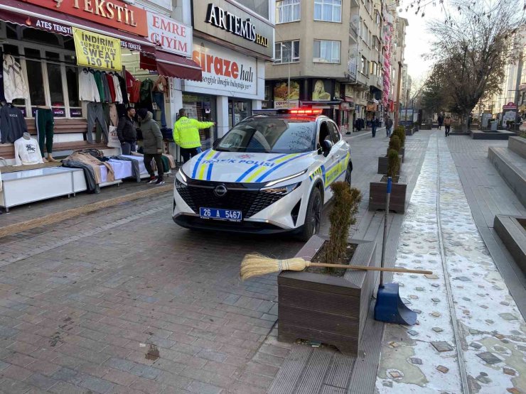 Kent merkezinde bir garip bisiklet kazası