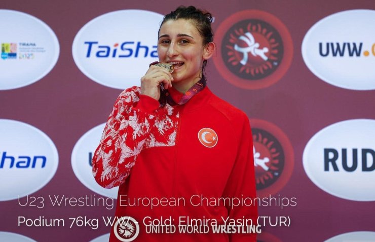 Erzincanlı milli güreşçi Elmira Yasin Avrupa şampiyonu oldu
