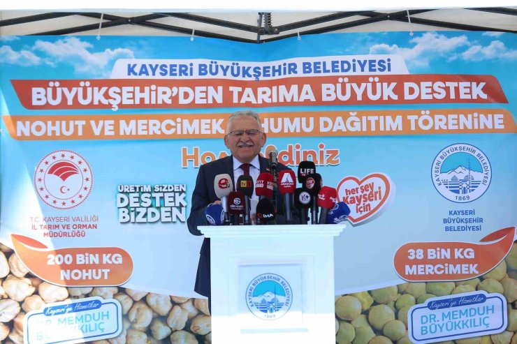 Başkan Büyükkılıç’tan üreticiye 11,5 milyon TL’lik 238 ton tohum desteği