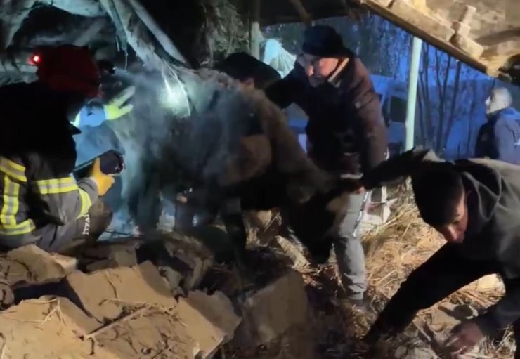 Yüksekova’da ahır çöktü: Köylüler ve ekipler hayvanlar için seferber oldu