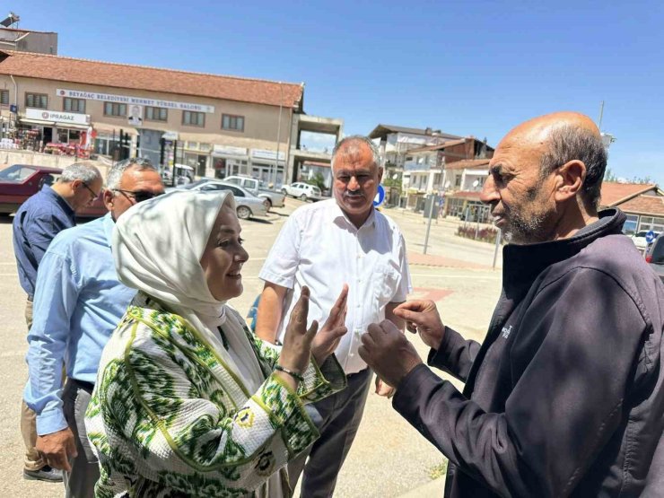 Beyağaç’ı ziyaret eden Milletvekili Ün, Başkan Pütün ve vatandaşlarla bir araya geldi