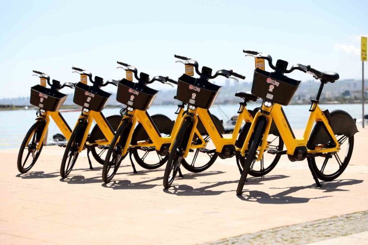 Atakum sahilinde pedal destekli elektrikli bisikletler hizmete girdi