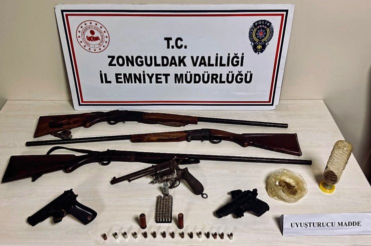Zonguldak’ta ruhsatsız silah operasyonu; 2 kişi adli kontrolle serbest bırakıldı