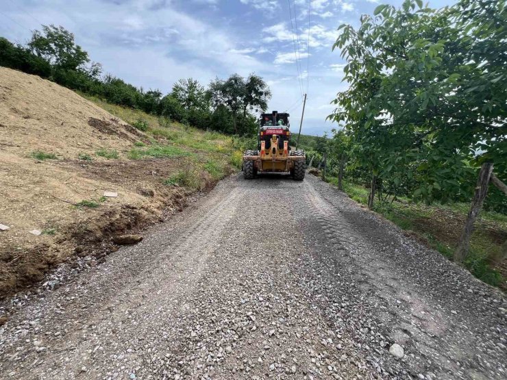 Malzemeli yol bakım çalışmaları sürüyor