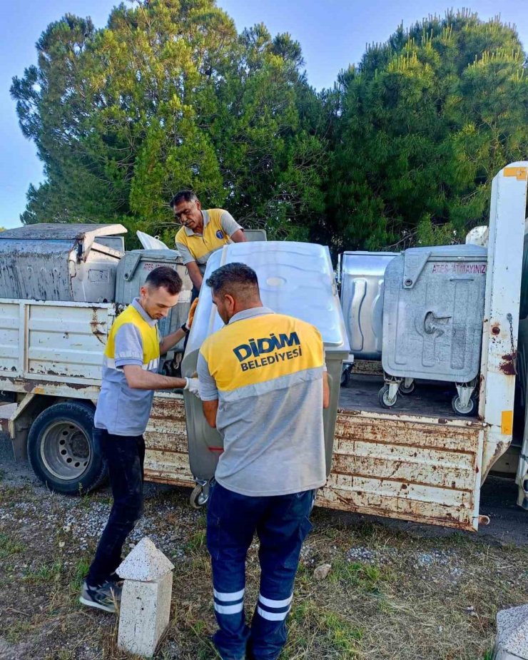 Didim’de eskiyen konteynerler yenileniyor