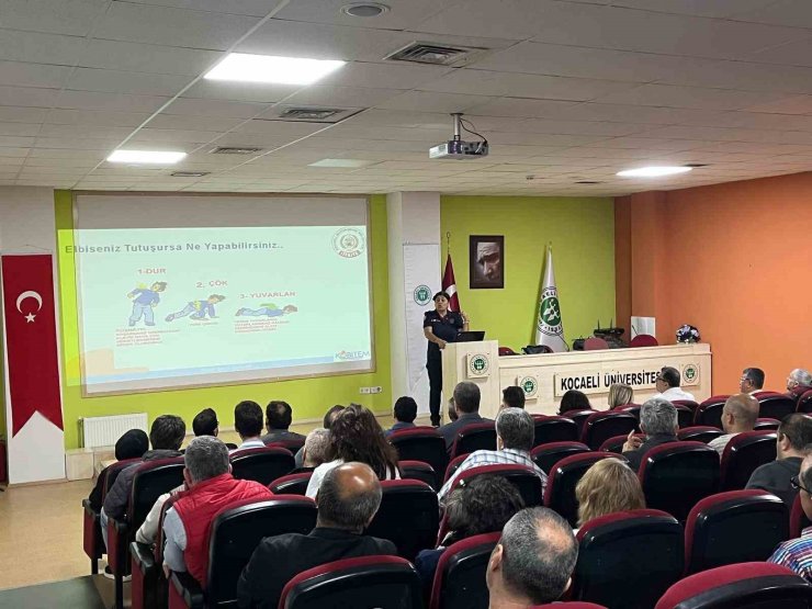 Büyükşehir itfaiyesinden KOÜ personeline eğitim