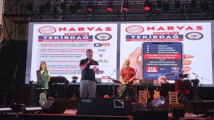 Konser sahnesinden "NARVAS" uygulaması tanıtıldı