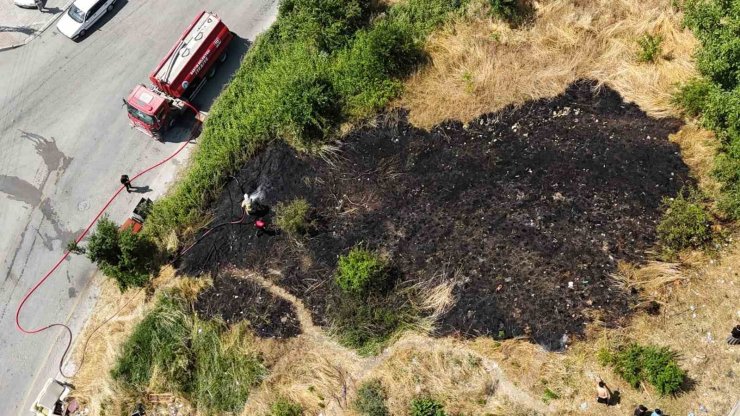 Bahçe yangını korkuttu