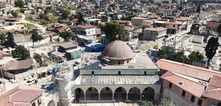 Depremin yıktığı Habib-i Necaar Camii’nde ihya çalışmaları hızla sürüyor