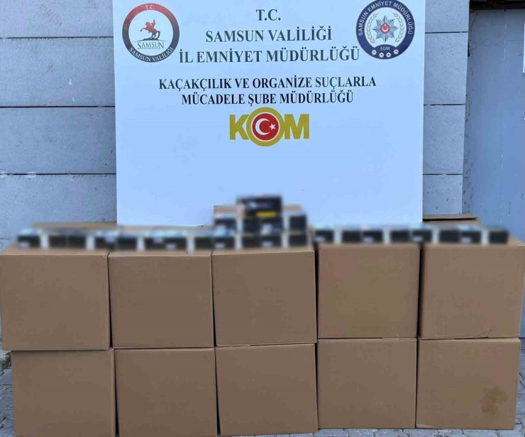 Samsun’da 200 bin adet kaçak makaron ele geçirildi