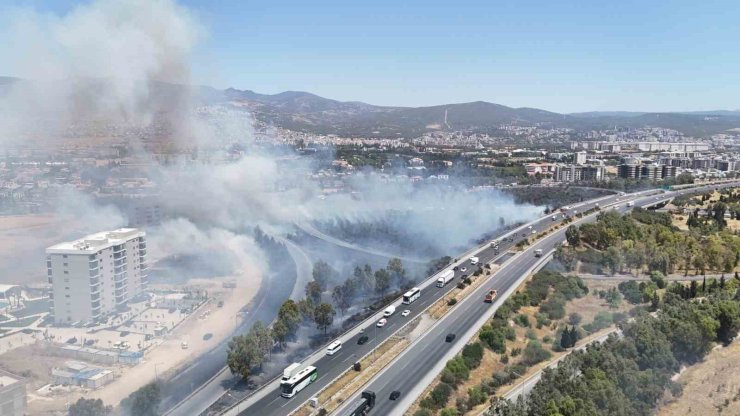 Bornova’da otluk alanda yangın